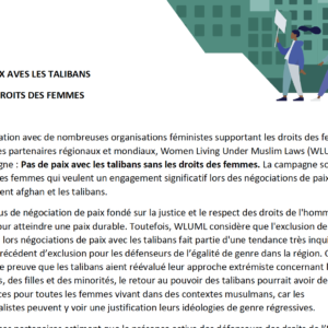 Flyer (French): No Peace Without Women’s Rights in Afghanistan