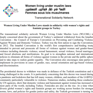 WLUML Stands in Solidarity with Women’s Rights and Feminist Groups in Turkey