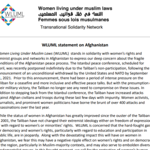 WLUML Solidarity Statement on Afghanistan