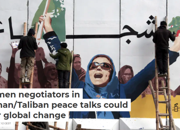 Women negotiators in Afghan/Taliban peace talks could spur global change