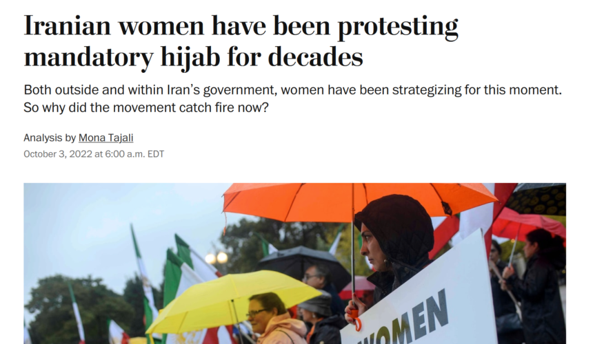 Iranian women have been protesting mandatory hijab for decades