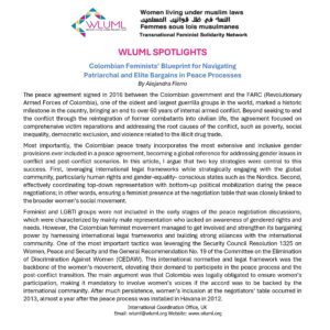 Colombian Feminists’ Blueprint for Navigating  Patriarchal and Elite Bargains in Peace Processes By Alejandra Fierro
