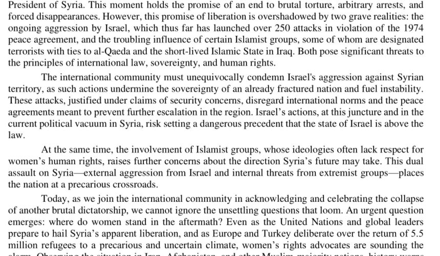 WLUML’s statement on Syrian liberation WLUML’s statement on Syrian liberation