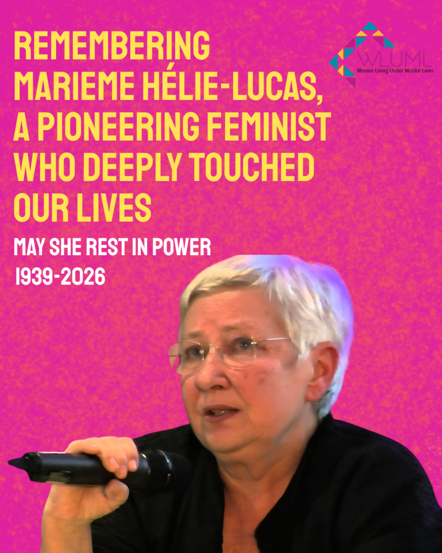 Remembering Marieme Hélie-Lucas, a pioneering feminist who deeply touched our lives